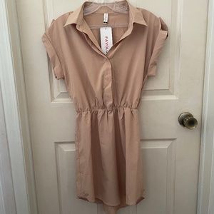 NWT Khaki/Tan Mini Collared Dress